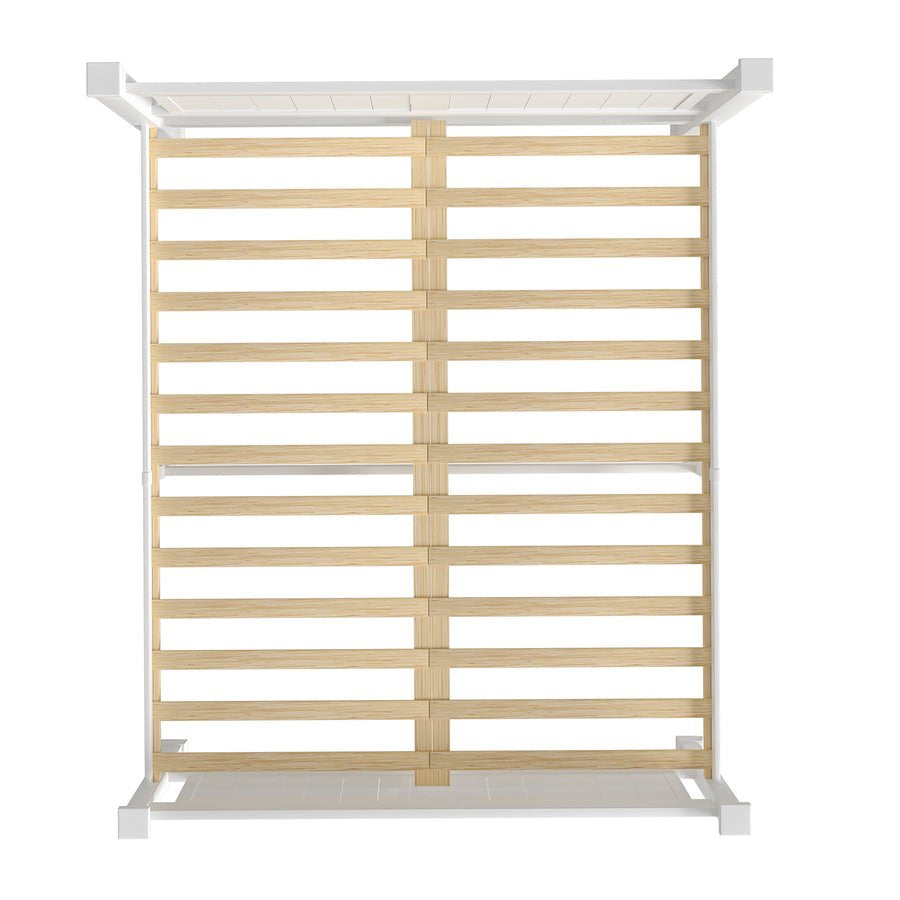 BF-W-B-NINO-Q-WH-AB Oikiture Wooden Bed Frame Queen Size Pine Wood White