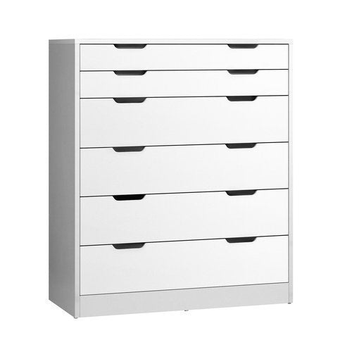 COD-BD-PMA-6D-WH-AB Oikiture 6 Chest Of Drawers Tallboy White