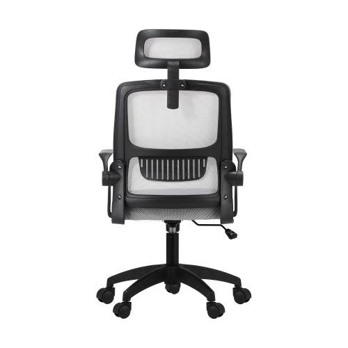 OCH-B3-MESH-BKGY Oikiture Mesh Office Chair Fabric Seat Black & Grey