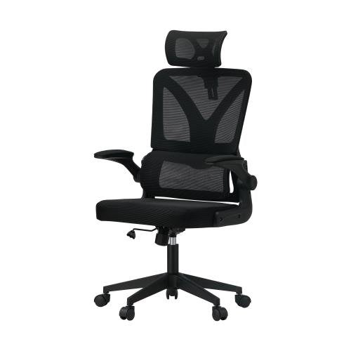 OCH-DBACK-MESH-BK Oikiture Mesh Office Chair D-Shape Back Support Black