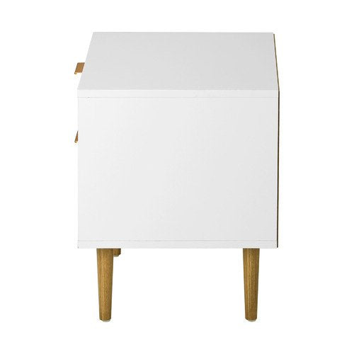 BT-A11-WH Oikiture Bedside Tables Side Table Nightstand Storage Cabinet White