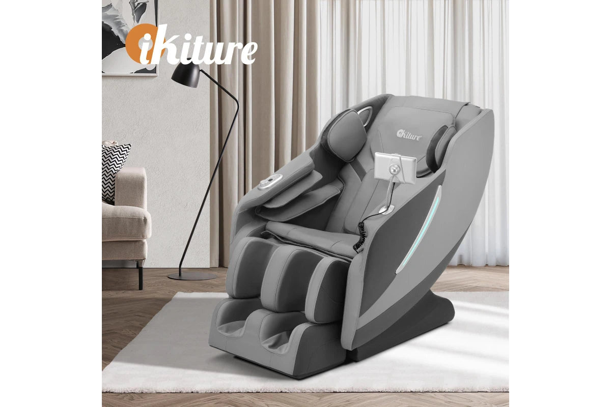 MCH-A1-CITY-GY Oikiture Electric Massage Chair Heated Recliner Zero Gravity