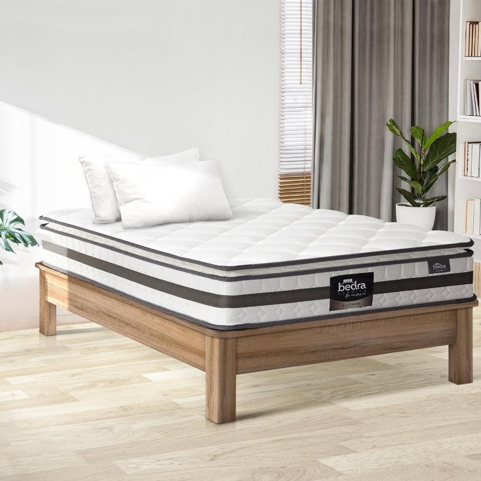 MAT-A12-M754-KS King Single Mattress Pillow Top Bed Bonnell Spring Foam 21cm