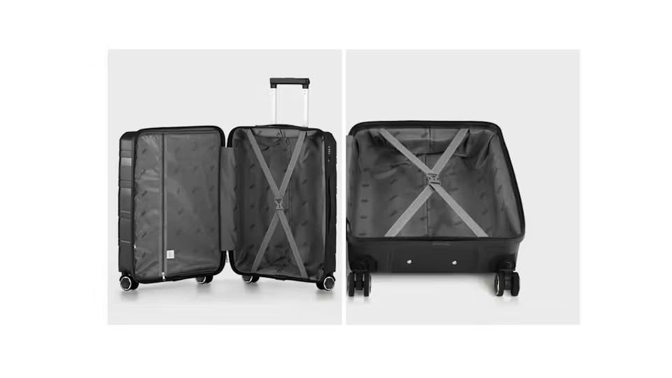 LGS-BEVEL-28-BK Mazam 28" Luggage Suitcase Trolley Set Travel TSA Lock Storage PP Case Black