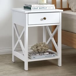 FJHBSDWH White Noosa Bedside Table