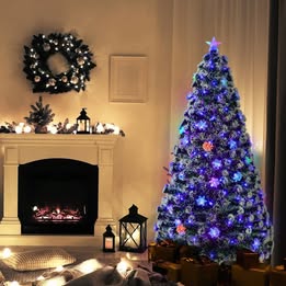 FCMT-SNOWY-6FT Tinseltown Christmas Tree 1.8M 6FT Snowflakes Xmas Decorations Green with LED lights