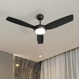CF-A2-BK Vevare 52" Ceiling Fan with Light DC Remote Control 5 Speed Black