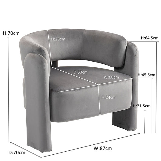 IHD-AC05B-GRY Grey Color KINGSBURY Fabric Sofa Armchair