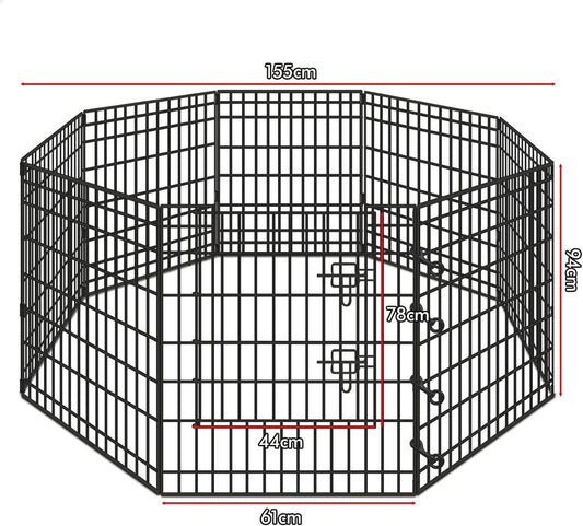 A-PET-PP-36 BEASTIE Metal Dog Playpen, 36in Foldable Portable Dog Pen with 8 Panels