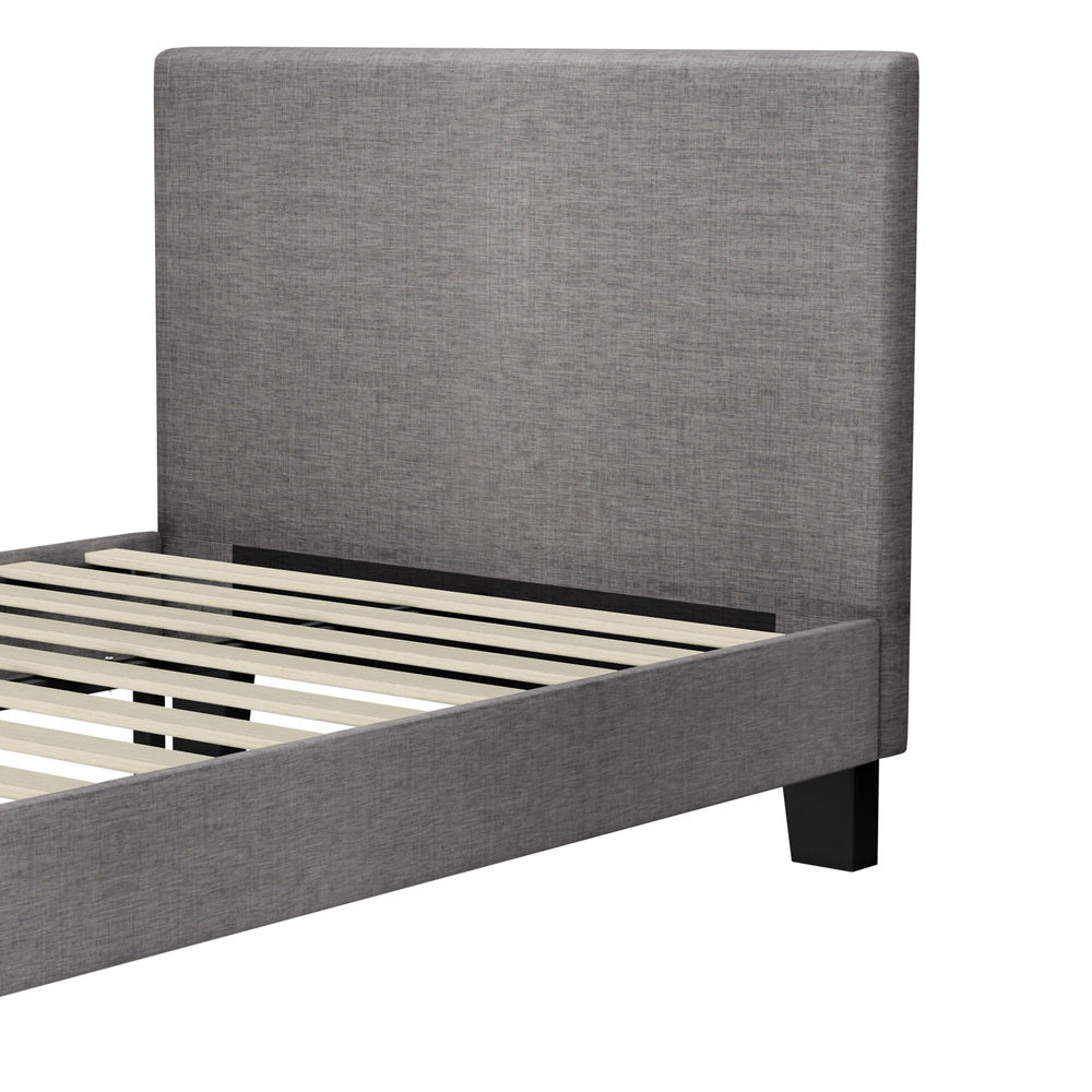 BF-B-VANK-KS-GY-AB Oikiture Bed Frame King Single Size Mattress Base Platform Wooden Slats Fabric