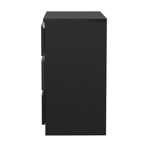 COD-VJ-LIZ-3D-BK-AB Oikiture 3 Chest of Drawers Lowboy Dresser Table Black