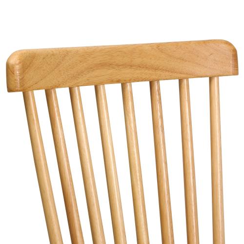 DCH-ROD-WD-2PC Oikiture 2x Dining Chairs Minimalist Vertical Back Wooden