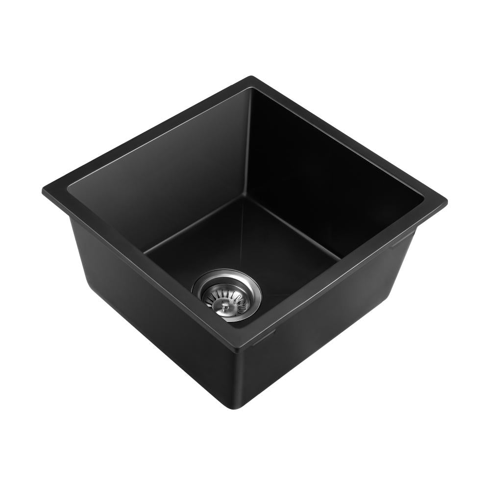 GSK-3838-BK Kitchen Sink 38x38cm Granite Stone Sink Laundry Basin Single Bowl Black