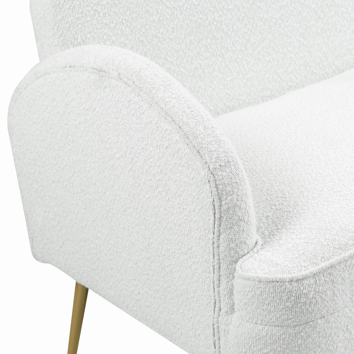 IHD-JASF21-WH Julika 2 Seater Boucle Sofa White Color