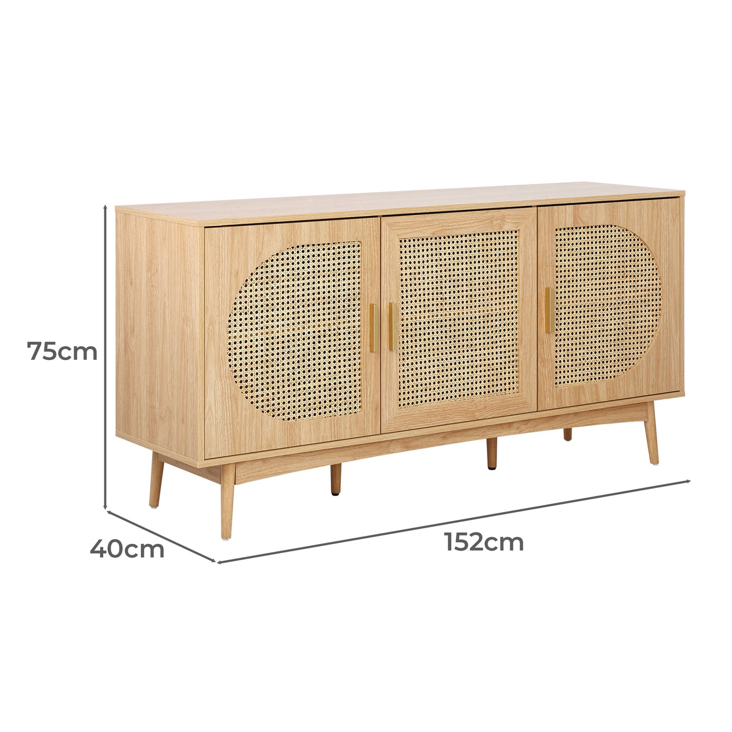 SB-CHAM-3D-WD-AB LivingFusion Lizbeth 3 Door Sideboard