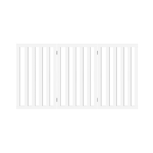 PET-FENCE-S3-80-WH Alopet Wooden Pet Gate Security Door 3-Panel 80cm