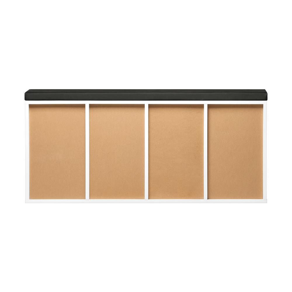 SS-BN-A38-104-WHBK Shoe Cabinet Bench Shoe Storage Rack PU Padded Seat Organiser Cupboard