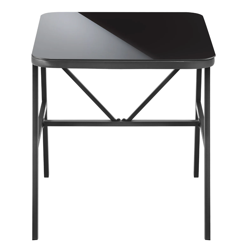 OPS-AQUA-TB-GY Livsip Outdoor Dining Side Table Glass Tabletop Grey
