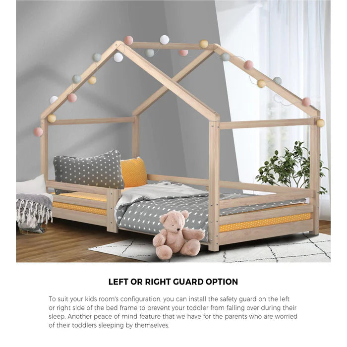 BF-W-B4-WD-AB Oikiture Bed Frame Wooden Single Size Timber House Frame