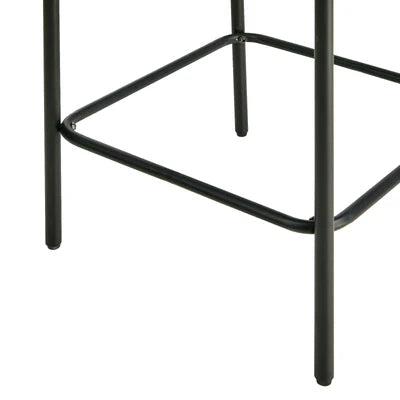 BS-D-KIM-OR-2PC Oikiture 2x Bar Stools Kitchen Counter Dining Chair Linen Seat Metal Orange