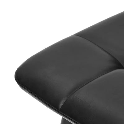 DCH-SQUARE-BK-4PC Oikiture 4x Padded Dining Chairs Kitchen PU Leather Seat Retro Black
