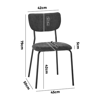 DCH-SUM-LN-GY-4PC Oikiture Set of 4 Dining Chairs Linen Fabric Padded Seat Grey