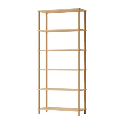 DS-BOHO-5TIER-WD Oikiture Bookshelf 5 Tier Display Shelf Storage Shelves Stand Rack Natural