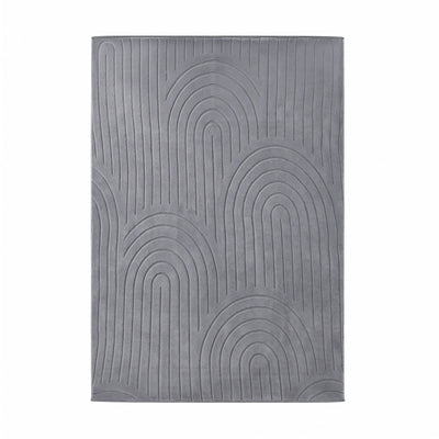 FR-JAC-SL-A-1623 Oikiture Geometric Arch Jacquard Area Rug Modern Floor Carpet 160X230cm Grey