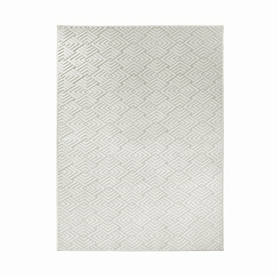 FR-JAC-SL-D-2434 Oikiture Jacquard Area Rug Geometric Texture Floor Carpet 240X340cm Ivory Cream