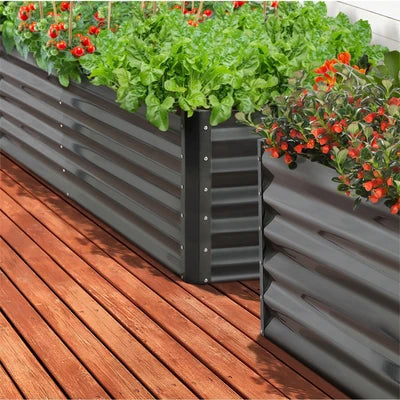 GB-45-16080-GY-2PC Livsip Garden Bed Kits Raised Instant Planter 320x80x45CM Galvanised Steel