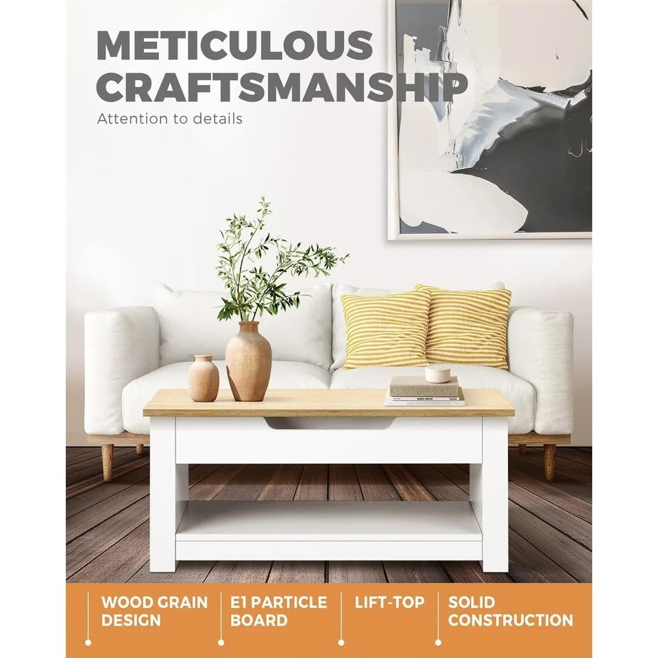 CTB-SUP-WHWD Oikiture Coffee Table Lift Up Top