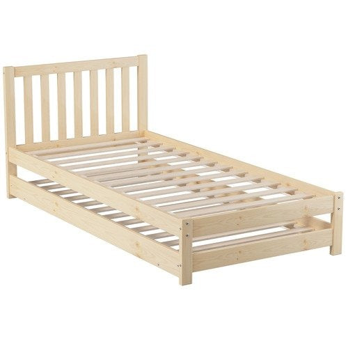 BF-W-A11-T2N-WD-AB Living Fusion Yesenia Pine Wood Single Bed with Trundle