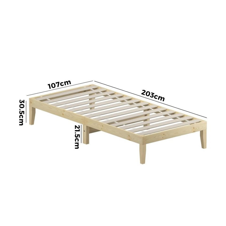 BF-W-A8-BB-KS-WD Oikiture Bed Frame King Single Wooden Timber Mattress Base Bed Base Platform