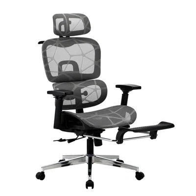OCH-F-ERG-FOOT-BKGY Oikiture Ergonomic Office Chair Mesh Executive Seat Computer Chairs BK&GY