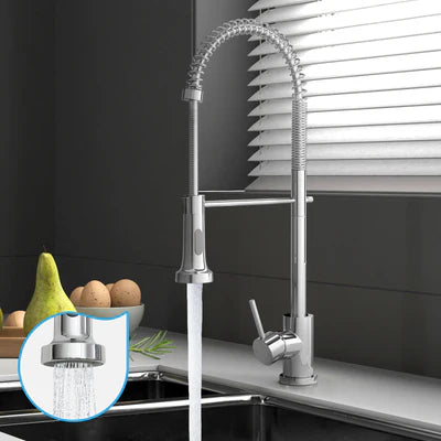 POKF-TA-663-CH Welba Kitchen Mixer Tap Pull Out Sink Faucet Basin Brass Swivel 2 Modes WELS Chrome