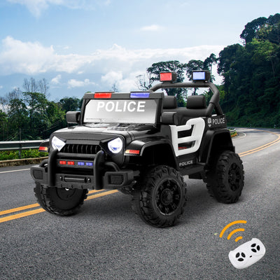 ROC-POLICE-KL-BK Mazam Kids Police Ride On Car Jeep 12V Electric Toy Remote Control Battery Cars
