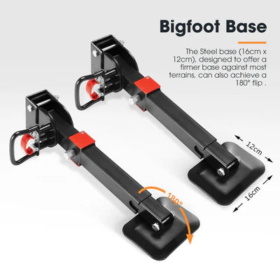VPCL001A-B*2 2x 400mm Drop Down Corner Legs W/Handle Steel Base 1200LBS Caravan Camper Trailer