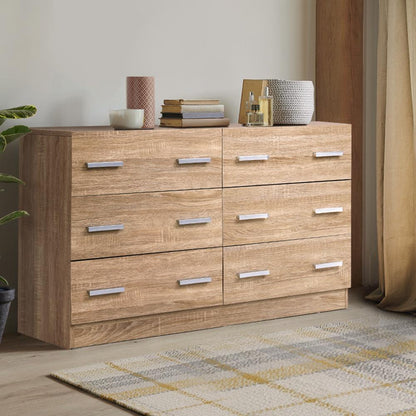 FURNI-N-CDR-01N-WD-AB Artiss 6 Chest of Drawers - VEDA Pine