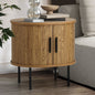 BT-CROWN-01-WD Oikiture Bedside Table Side End Tables 2-tier Storage Cabinet Natural
