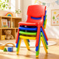 KPF-CHAIR-4PC-BRGY 4x Colorful Stackable Kids Plastic Chairs Set Lightweight Preschool Classroom Chairs for Toddlers and Children Keezi Set of 4 Kids Play Chairs Blue Red Green Yellow