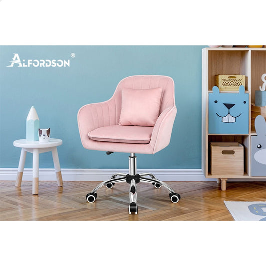 A-OCH-VOG-PINK ALFORDSON Velvet Office Chair Orla Pink