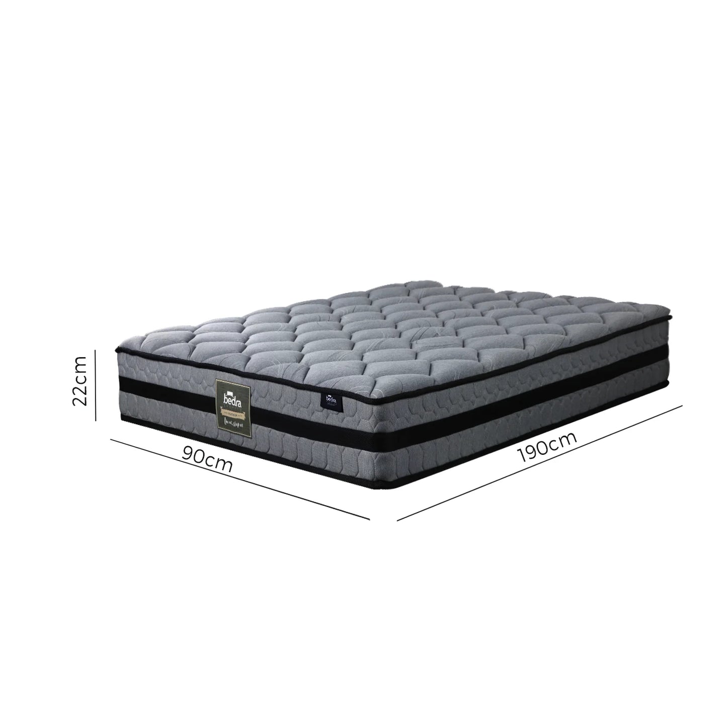 MAT-A1-CALI-S Single Mattress Bed Mattress 3D Mesh Fabric Firm Foam Spring 22cm 7-Zone