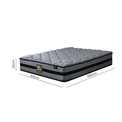 MAT-A1-CALI-S Single Mattress Bed Mattress 3D Mesh Fabric Firm Foam Spring 22cm 7-Zone