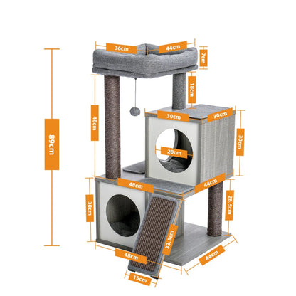 AMT0252BG PAWZ Road 35-Inch Wooden Medium Cat Tree House