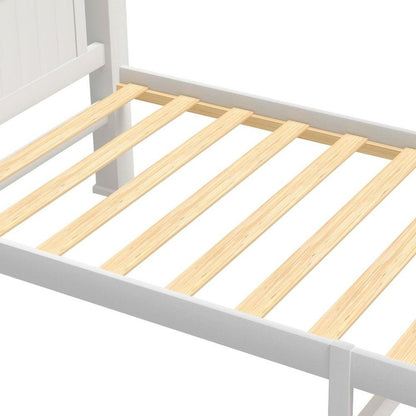 BF-W-B-NINO-KS-WH Oikiture Bed Frame King Single Size Wooden Pine Wood Timber White
