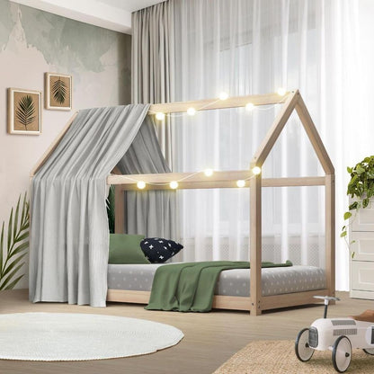 BF-W-A1-WD Wooden Bed Frame Single Wood Mattress Base Pine Timber Platform
