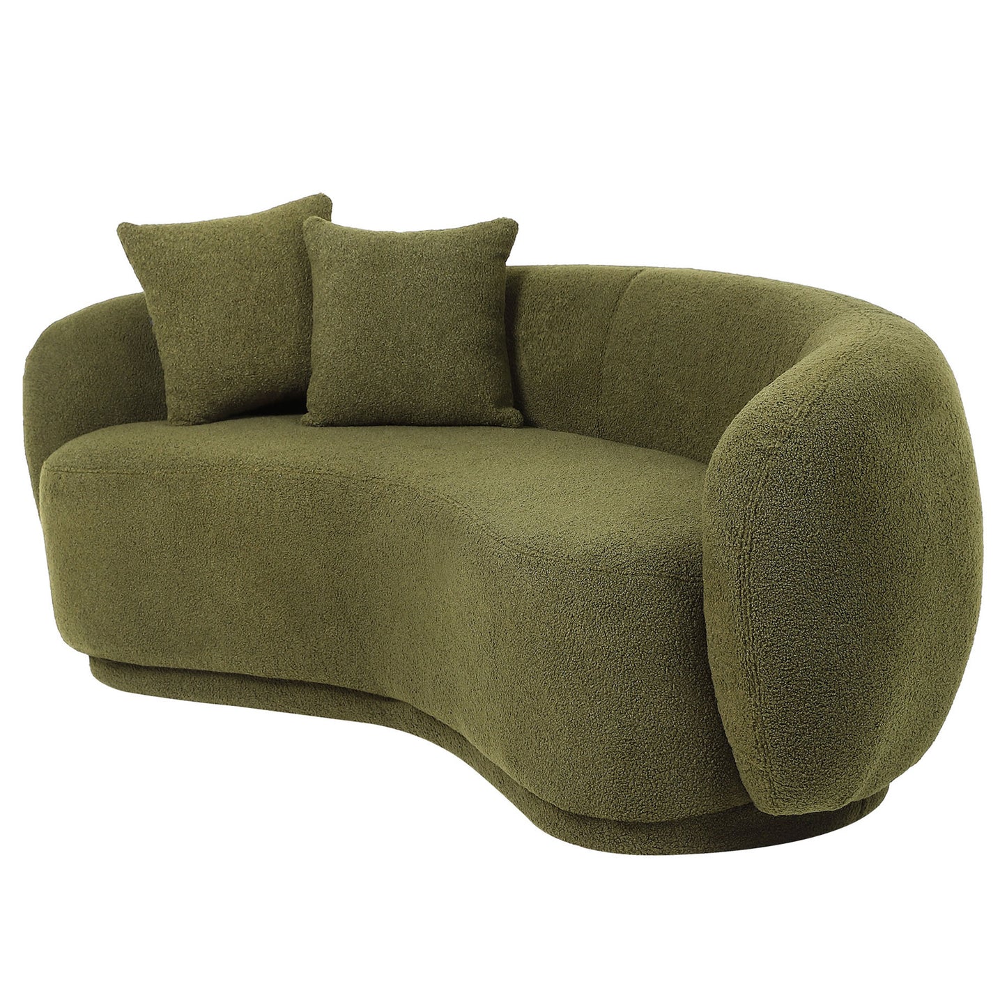 ACH-CASEW-SP-GN LivingFusion Millie 3 Seater Rounded Teddy Sofa Green