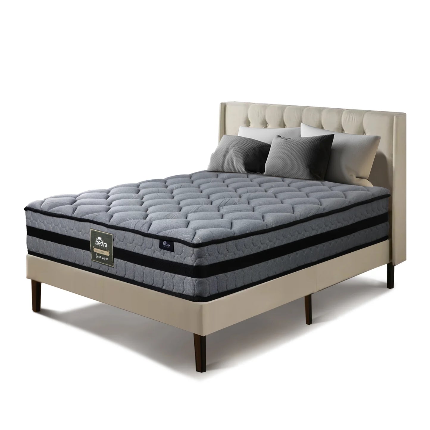 MAT-A1-CALI-S Single Mattress Bed Mattress 3D Mesh Fabric Firm Foam Spring 22cm 7-Zone