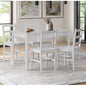 DIN-RONI-SET5-WH 4 Seater Abriana Pine Wood Dining Table & Chair Set
