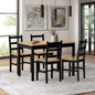 DIN-RONI-SET5-BKWD 4 Seater Abriana Pine Wood Dining Table & Chair Set